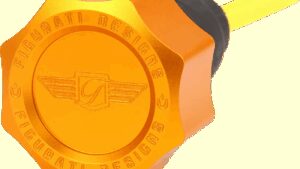 FIGURATI DESIGNS Performance Magnetic Oil Dipstick - Curved - Gold - '07-'16 Touring/Trike