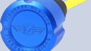 FIGURATI DESIGNS Performance Magnetic Oil Dipstick - Knurled - Blue - '07-'16 Touring/Trike