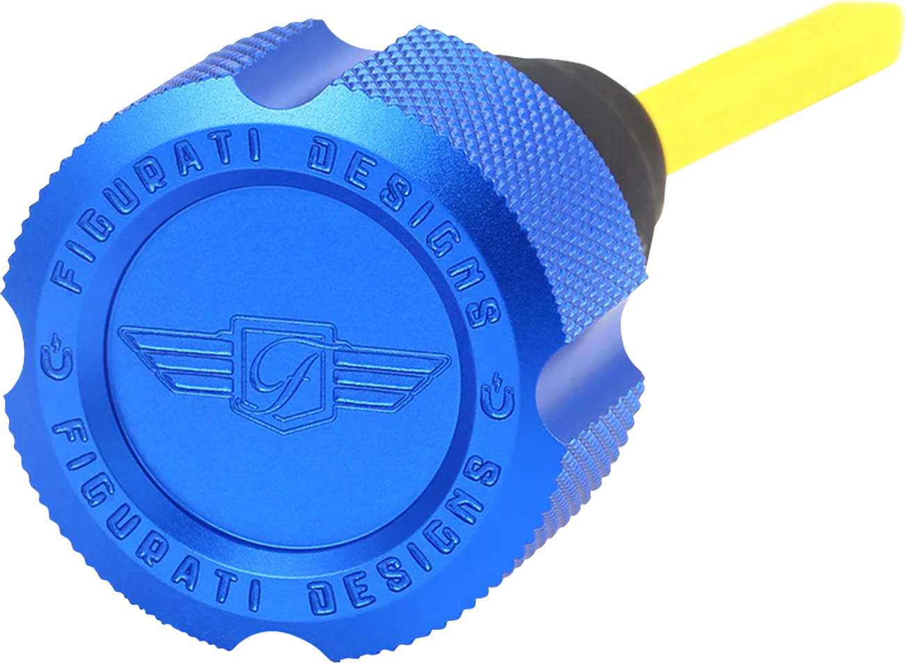 FIGURATI DESIGNS Performance Magnetic Oil Dipstick - Knurled - Blue - '07-'16 Touring/Trike