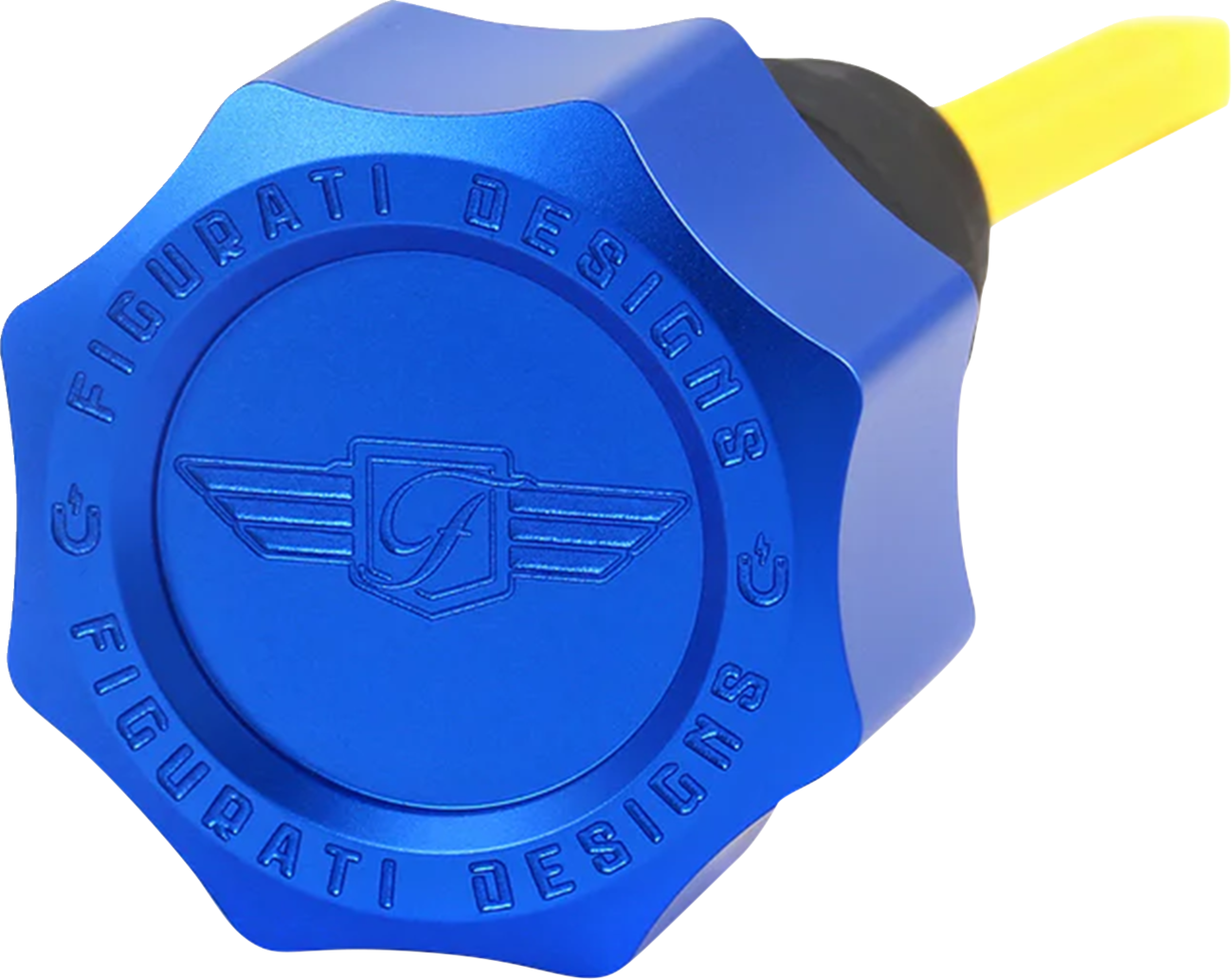 FIGURATI DESIGNS Performance Magnetic Oil Dipstick - Curved - Blue - '07-'16 Touring/Trike