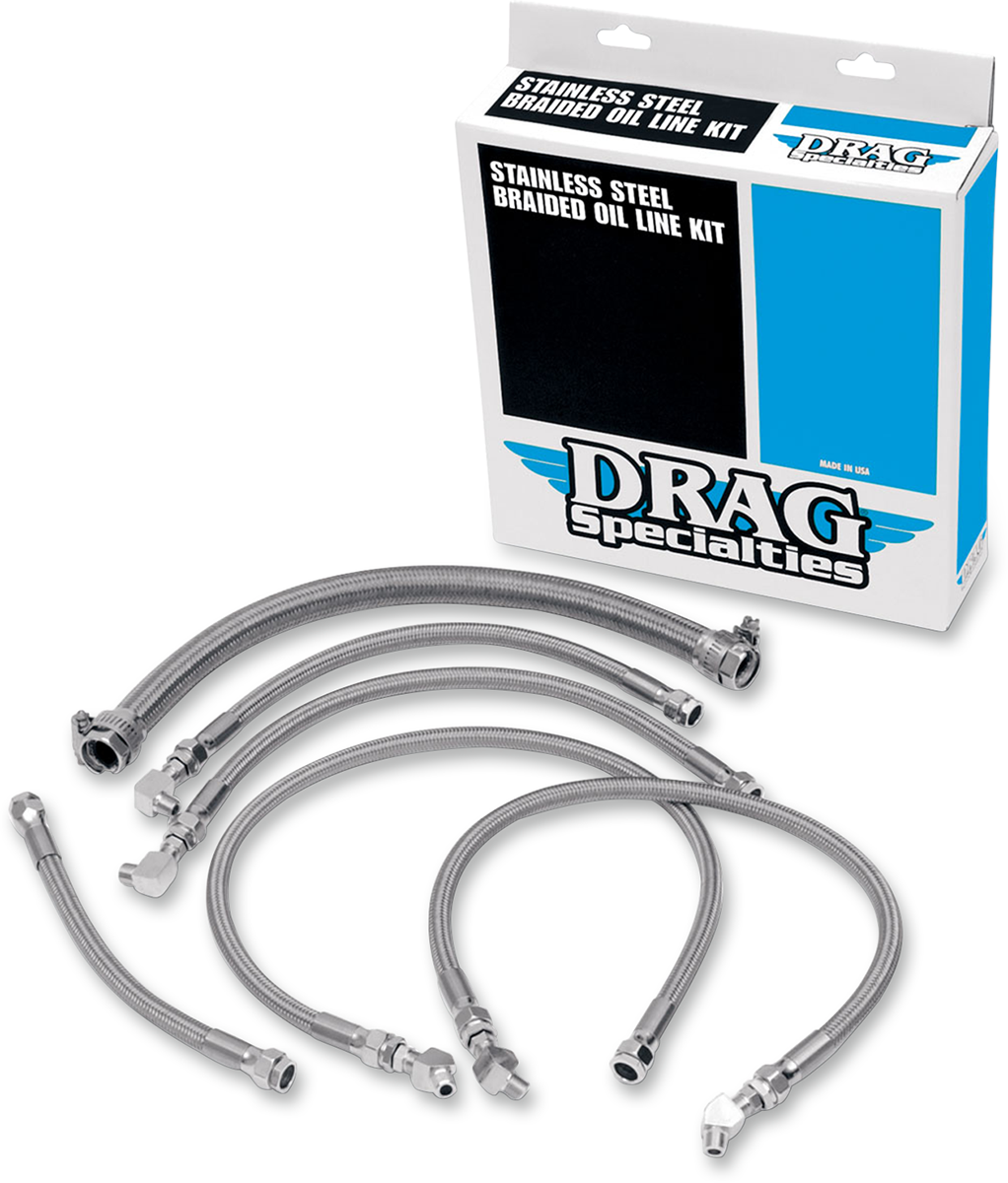 DRAG SPECIALTIES Oil Line Kit - Stainless Steel - Softail