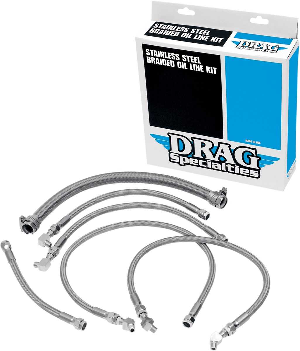 DRAG SPECIALTIES Oil Line Kit - Stainless Steel - Softail