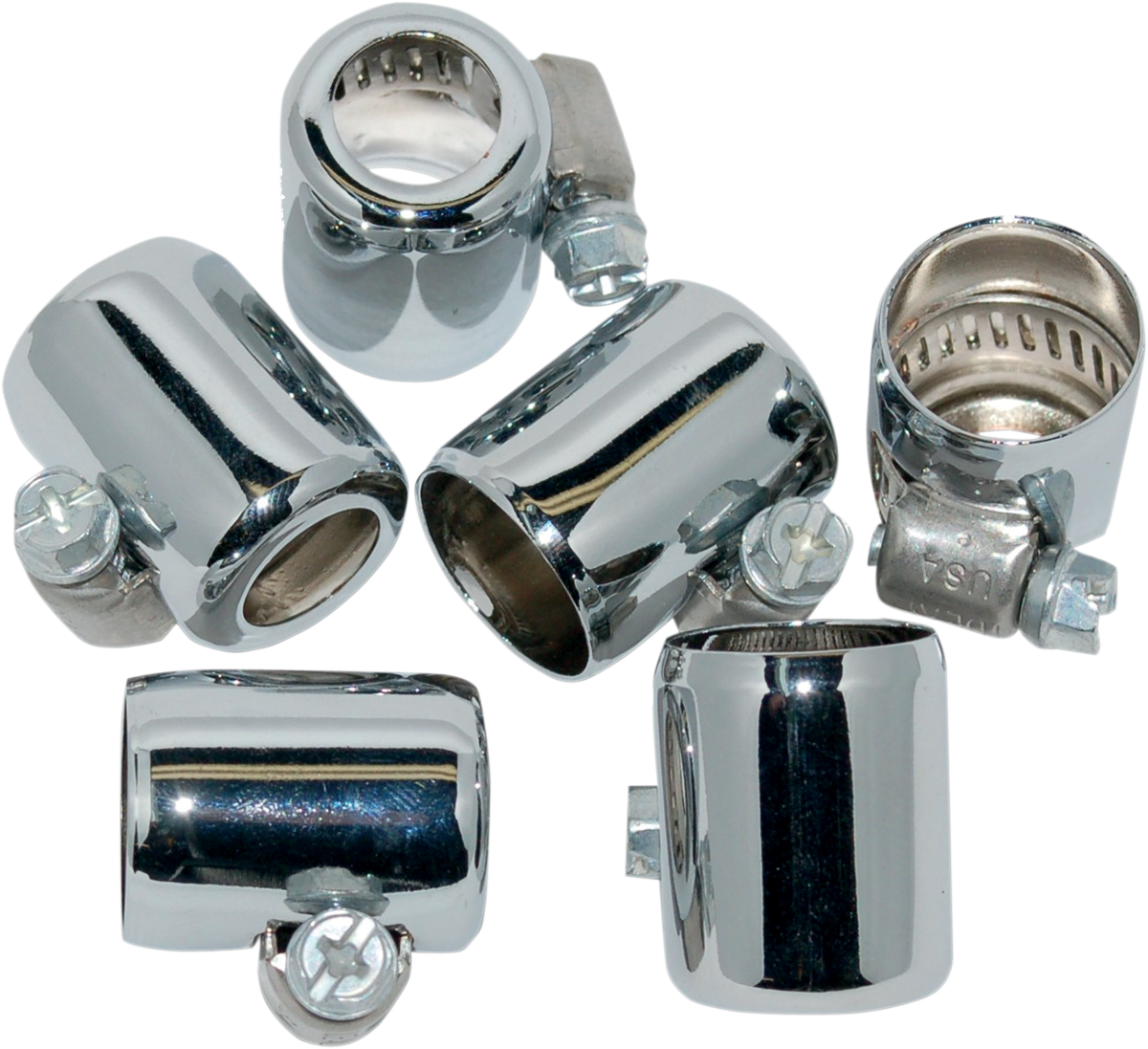 NAMZ Oil Line Hose Clamps - Chrome - 3/8" - 6-Pack