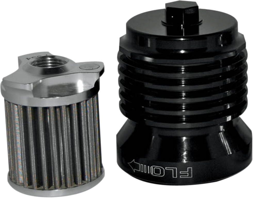 PC RACING Flo® "Spin-On" Oil Filter - Black Anodized - Aprilia/BMW/Buell/H-D/Moto Guzzi/Yamaha