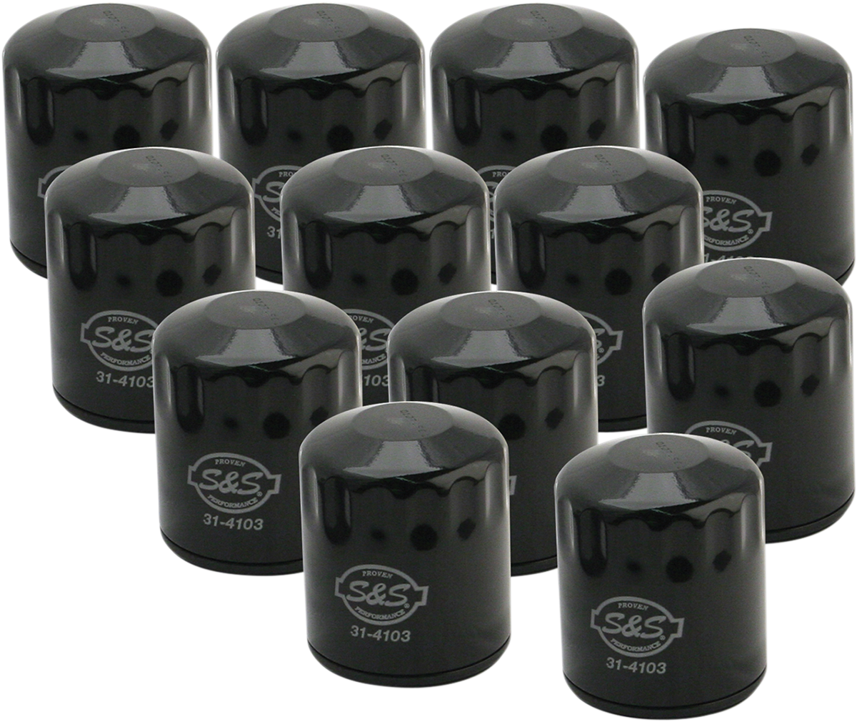 S&S CYCLE Oil Filters - Black - 12-Pack