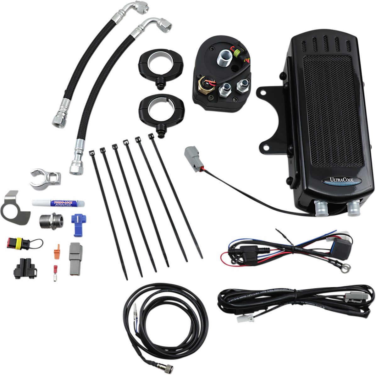 ULTRACOOL Side Mount Oil Cooler Kit - Gloss Black - Dyna