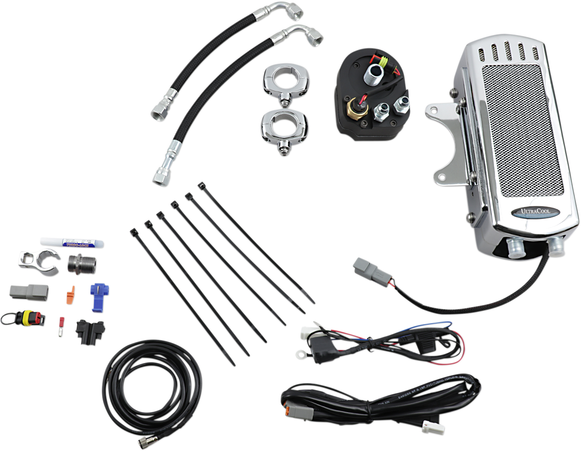 ULTRACOOL Oil Cooler Kit - Side Mount - Chrome - Softail