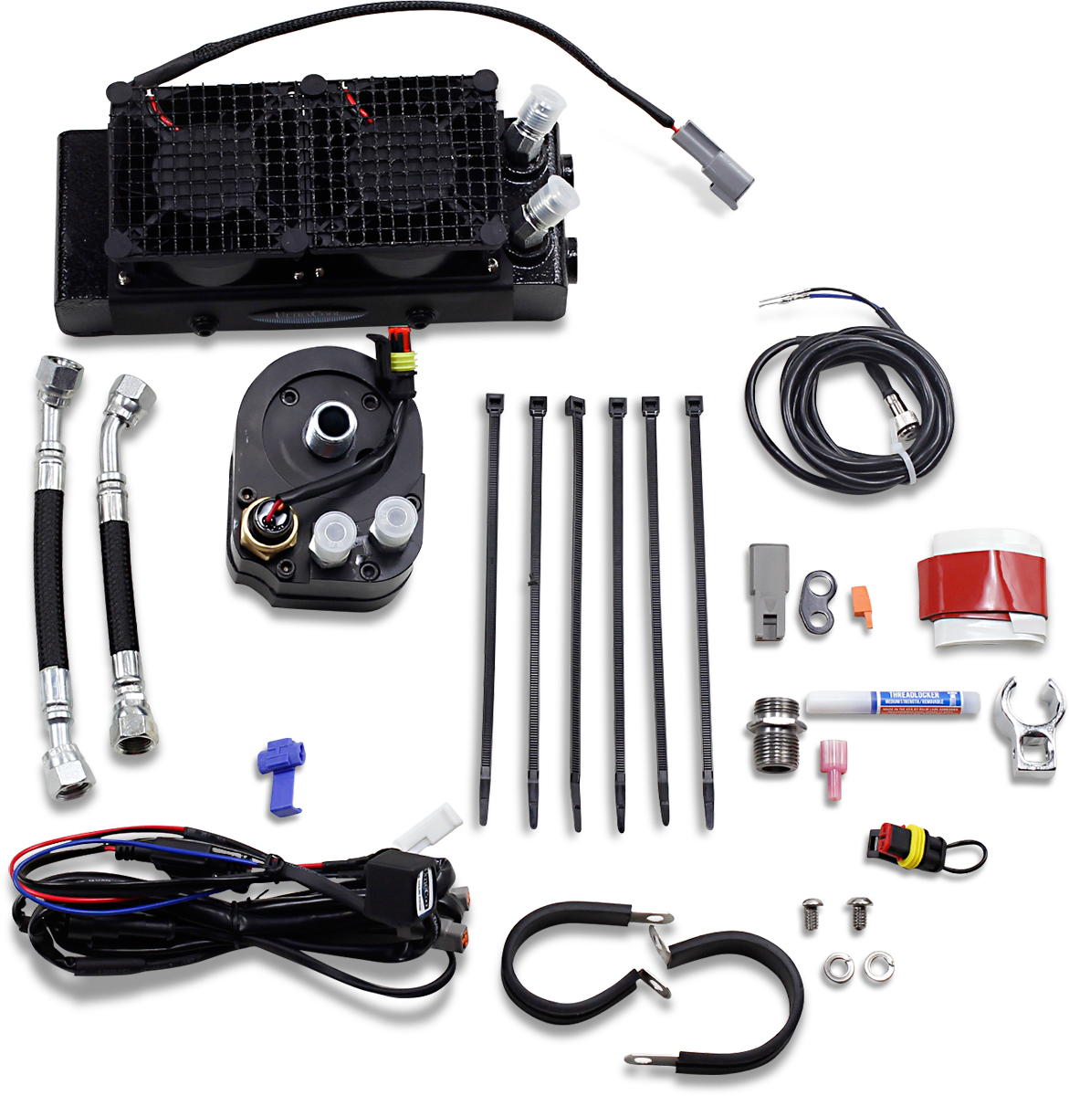ULTRACOOL Oil Cooler Kit - Naked - Black - Dyna/FXR/Softail/Touring