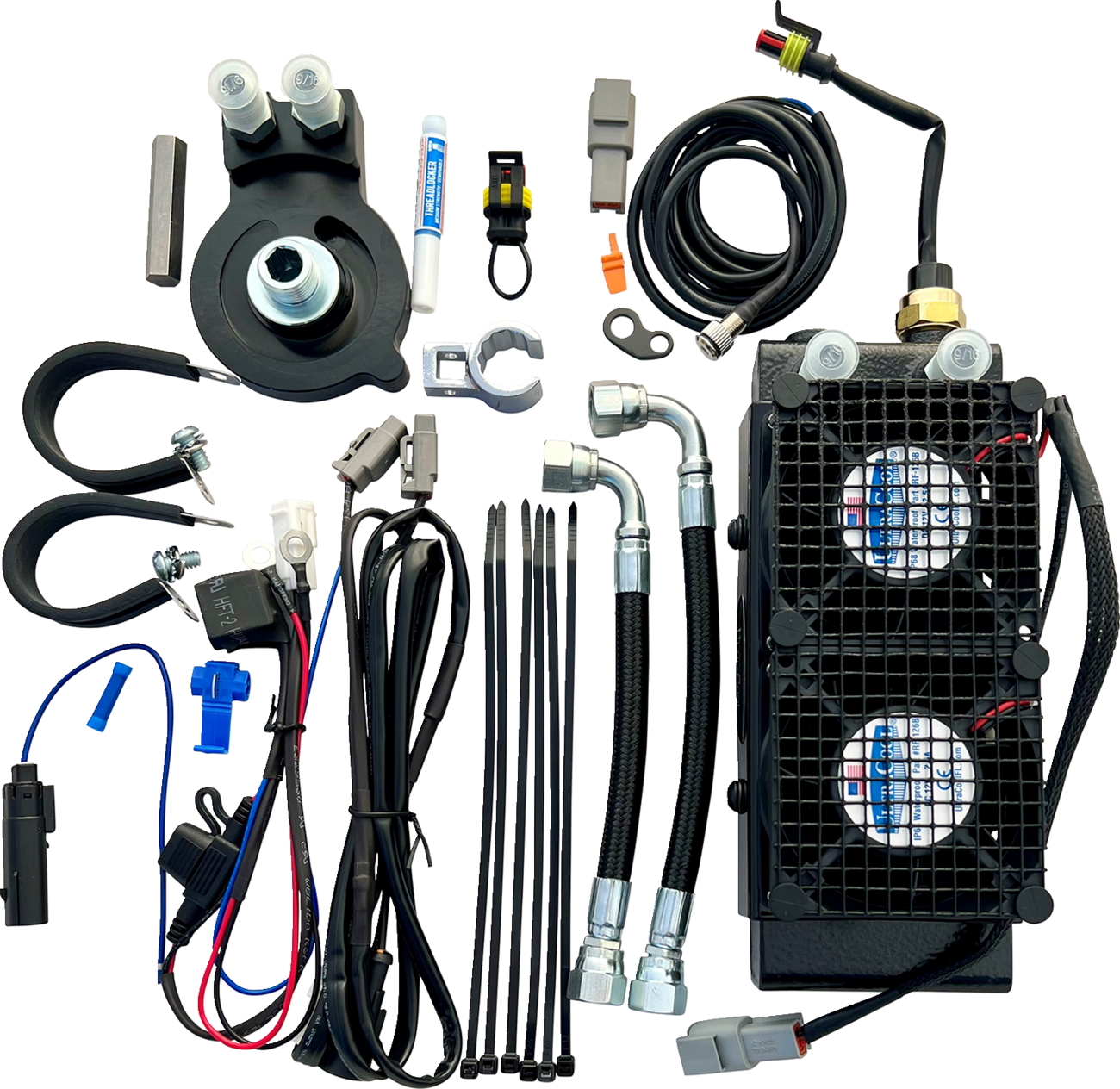 ULTRACOOL Oil Cooler Kit - Naked - Black - Softail/Touring/Trike