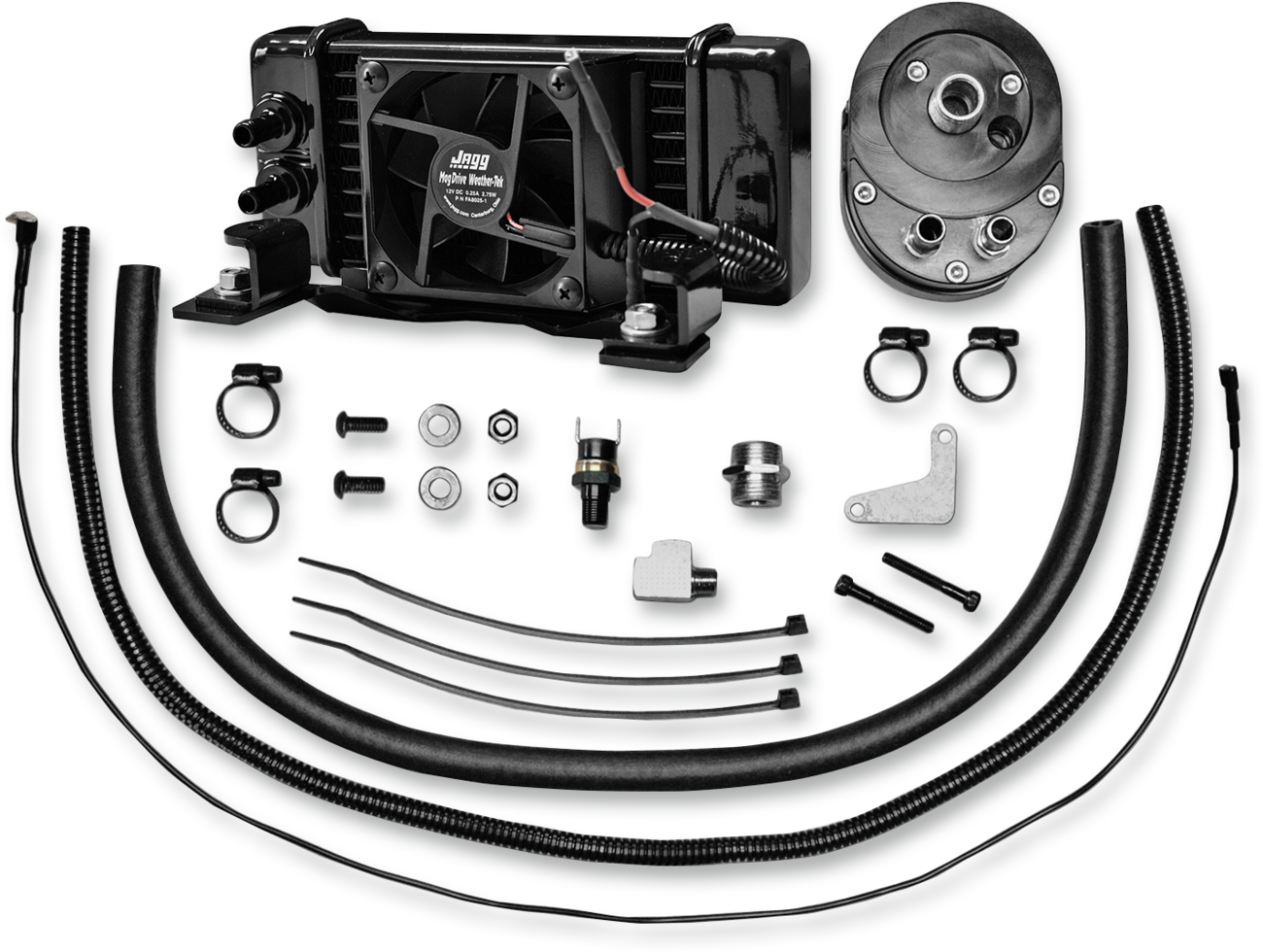 JAGG OIL COOLERS Fan-Assisted Oil Cooler Kit - Low Mount - Touring
