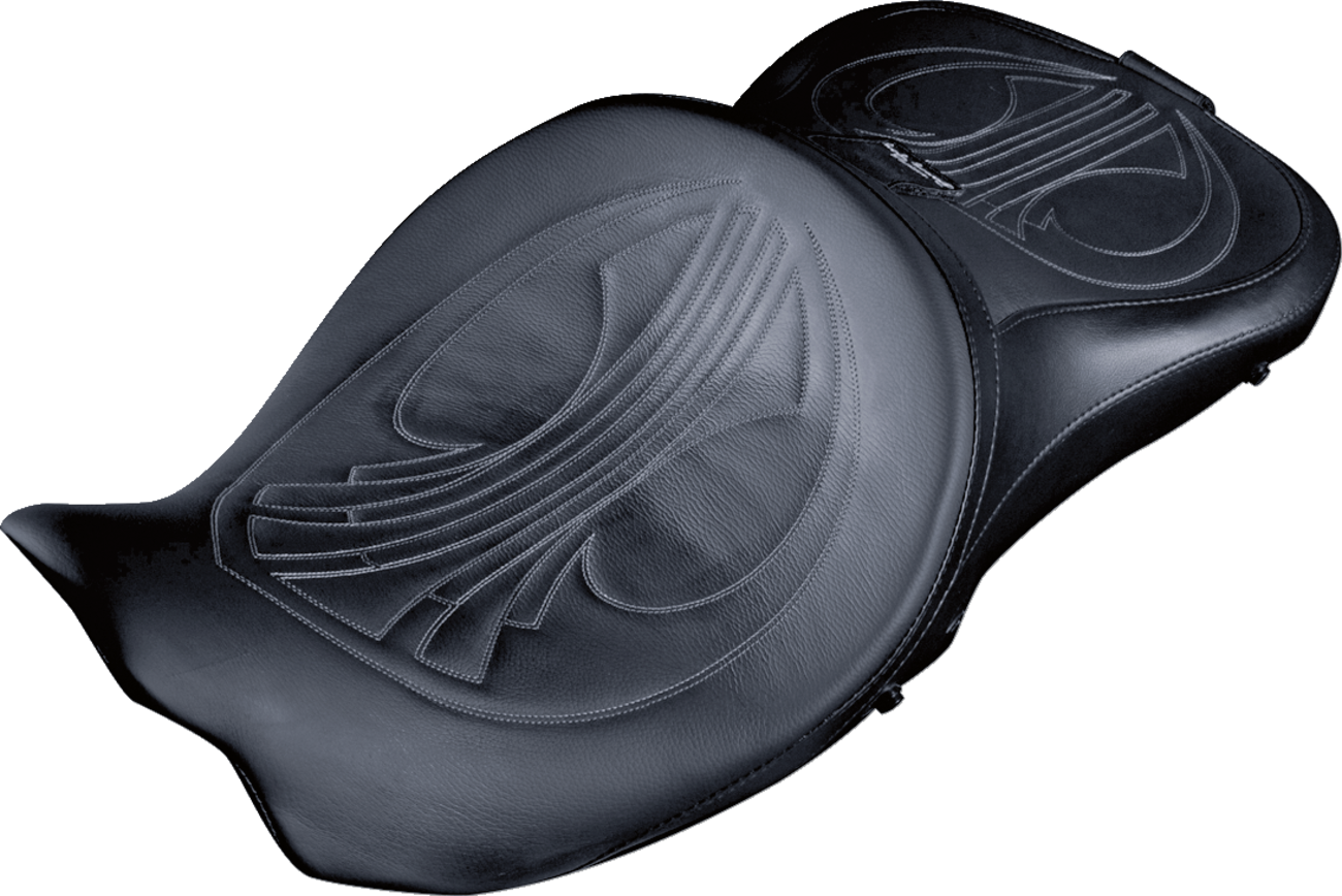 DANNY GRAY Longhaul 2Up Seat - Air - w/ Driver Backrest Capability - Drag Stitch w/ Gray Thread - FL '08-'23