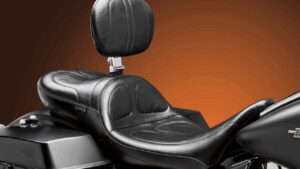 LE PERA Maverick Daddy Long Legs Seat - With Backrest - Black - Stitched - FL '08-'23