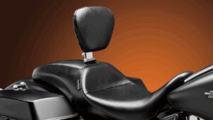 LE PERA Outcast Seat - Full-Length - With Backrest - Smooth - Black - FL '08-'23