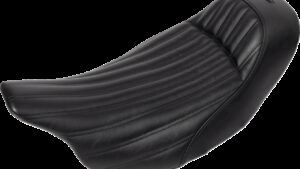 SADDLEMEN Knuckle Solo Seat - Ribbed - Black - FL '08-'24