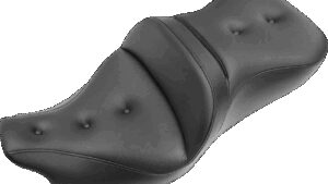 SADDLEMEN Pillow-Top Roadsofa™ Seat - with Backrest - Black - FLH/FLT '08-'24