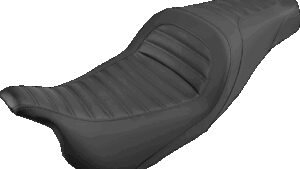 SADDLEMEN Slim Roll & Pleat Seat - Black - FL '08-'24