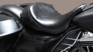 LE PERA Aviator Up Front Solo Seat - Smooth - Black - FL '08-'24