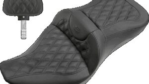 SADDLEMEN Extended Reach Roadsofa™ Seat - Lattice Stitched - Backrest - FL '08-'24