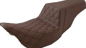SADDLEMEN Step-Up Seat - Front Lattice Stitch - Brown - FL '08-'24
