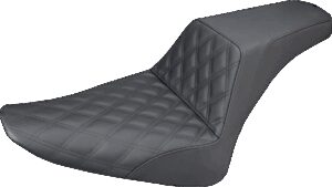 SADDLEMEN Step-Up Seat - Front Lattice Stitch - Black - FLS