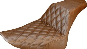 SADDLEMEN Step-Up Seat - Front Lattice Stitch - Brown - FLS