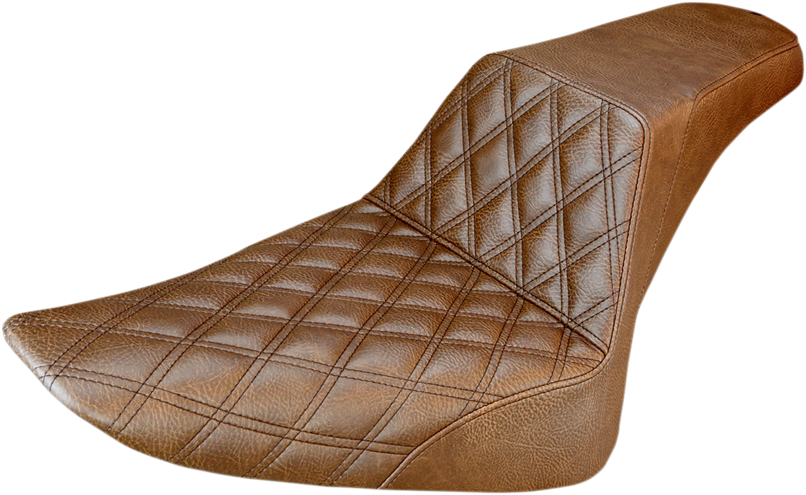 SADDLEMEN Step-Up Seat - Front Lattice Stitch - Brown - FLS