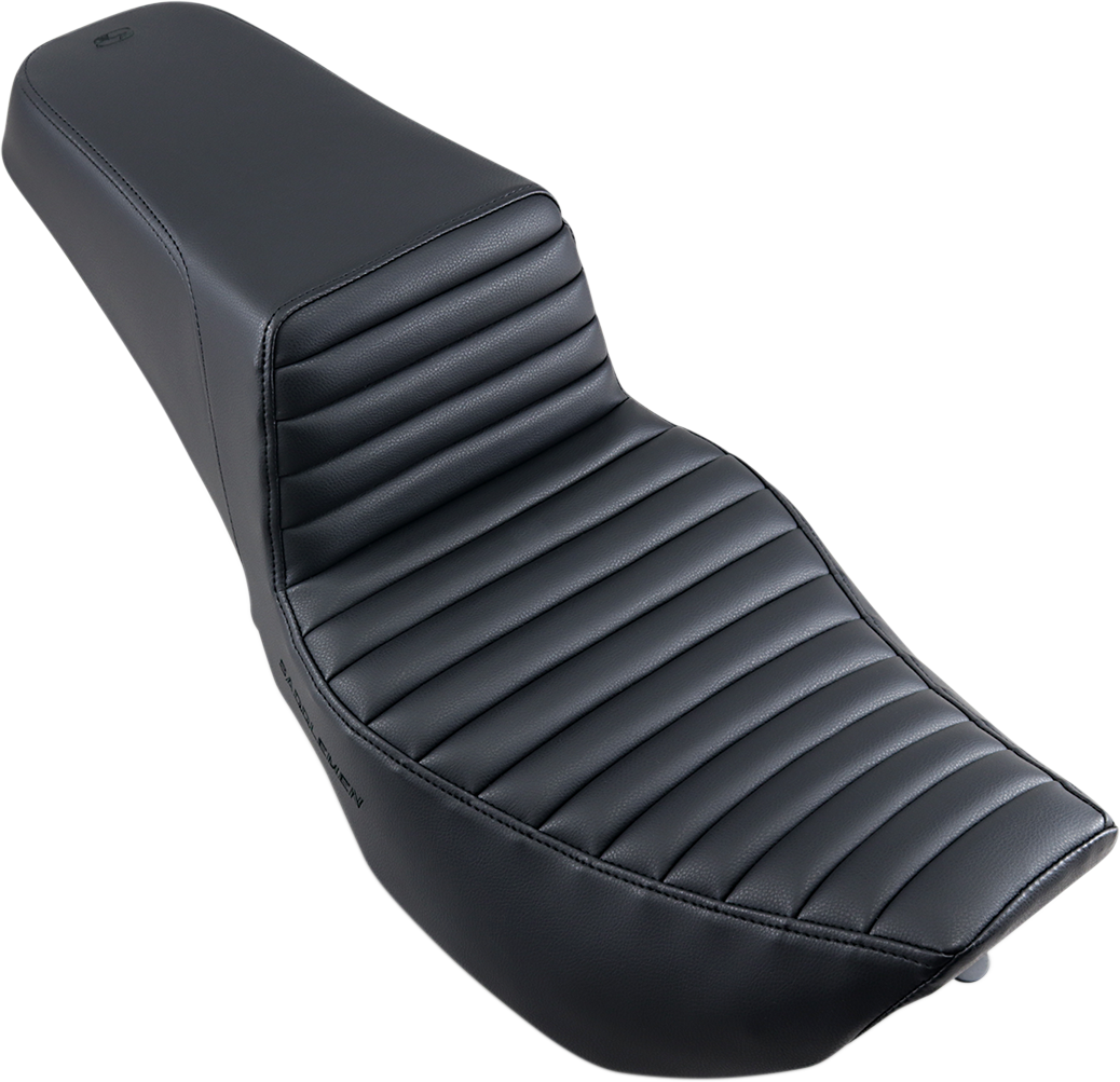 SADDLEMEN Step-Up Seat - Front Tuck-n-Roll - Black - FLHR/FLHX