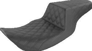 SADDLEMEN Step-Up Seat - Full Lattice Stitch - Black - FLHR/FLHX