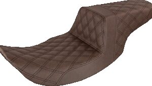 SADDLEMEN Step-Up Seat - Full Lattice Stitch - Brown