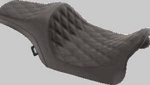 DRAG SPECIALTIES SEATS Predator III Seat - Double Diamond - Black Stitiched - FL '08-'23