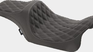 DRAG SPECIALTIES SEATS Predator III Seat - Double Diamond - Silver Stitched - FL '08-'23