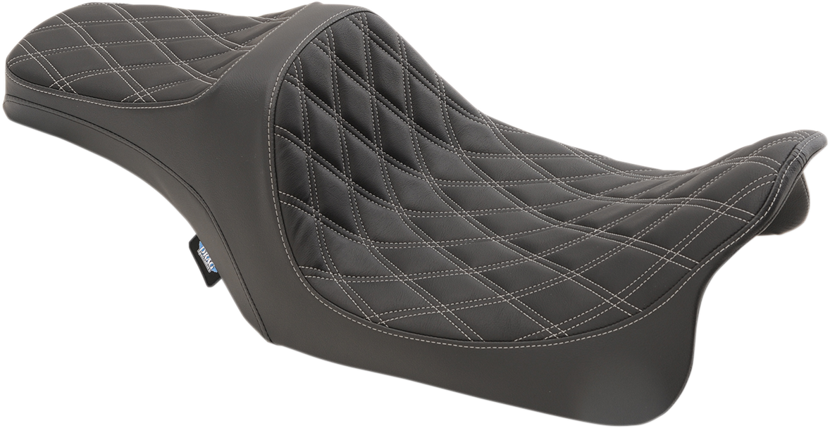 DRAG SPECIALTIES SEATS Predator III Seat - Double Diamond - Silver Stitched - FL '08-'23