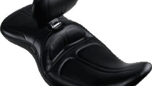 LE PERA Maverick Seat - with Backrest - Stitched - Black - FL '08-'23