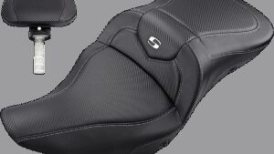 SADDLEMEN Heated Roadsofa™ Seat - Carbon Fiber - w/ Backrest - FL '08-'24
