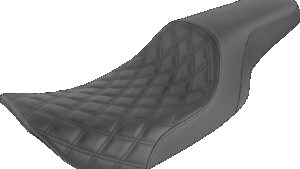 SADDLEMEN Profiler Seat - Front Lattice/Rear Smooth - Black - FLHR/X