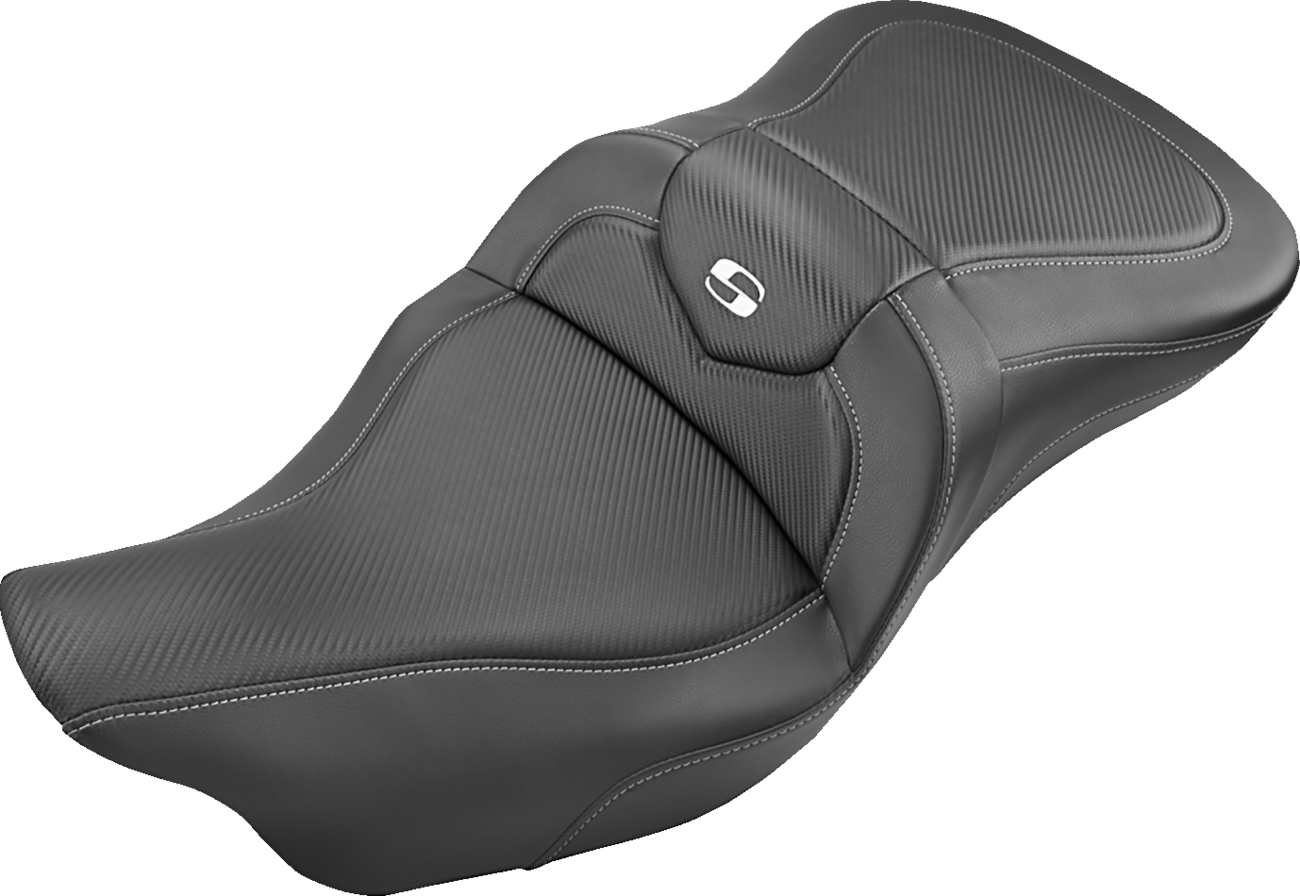 SADDLEMEN Roadsofa™ Seat - Carbon Fiber - without Backrest - Black - FL '09-'24