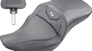 SADDLEMEN Roadsofa™ Seat - Carbon Fiber - with Backrest - Black - FL '09-'24