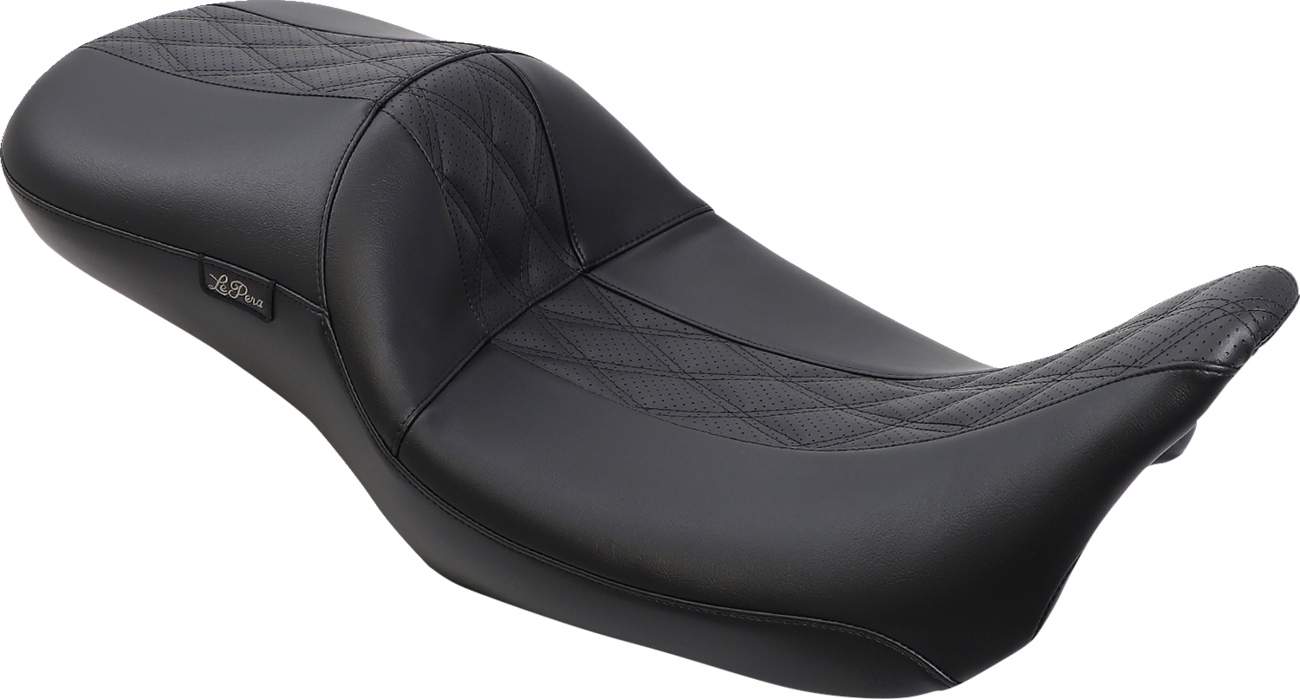 LE PERA Maverick Daddy Long Legs Seat - Black w/ Black HR Inlay - Double Diamond - FL '08-'22