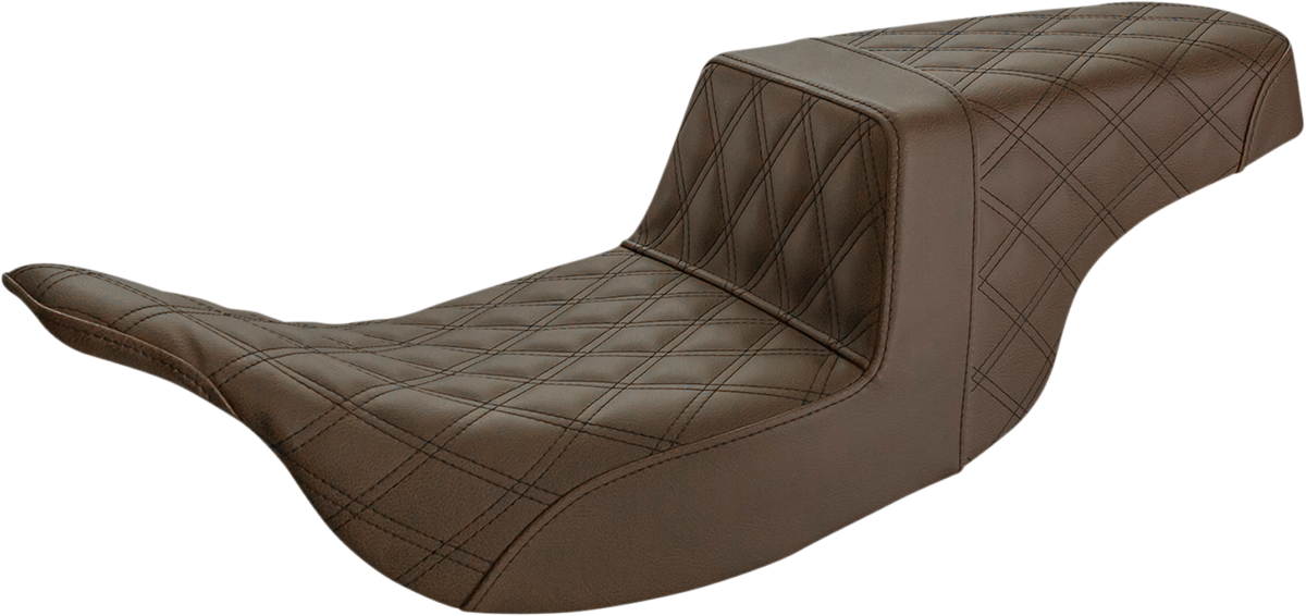 SADDLEMEN Step-Up Seat - Full Lattice Stitch - Brown