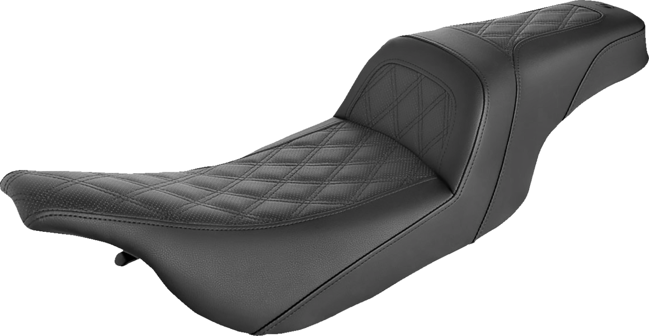 SADDLEMEN Slim Seat - Black - Lattice Stitch - '99-'07 FLHT/FLTR