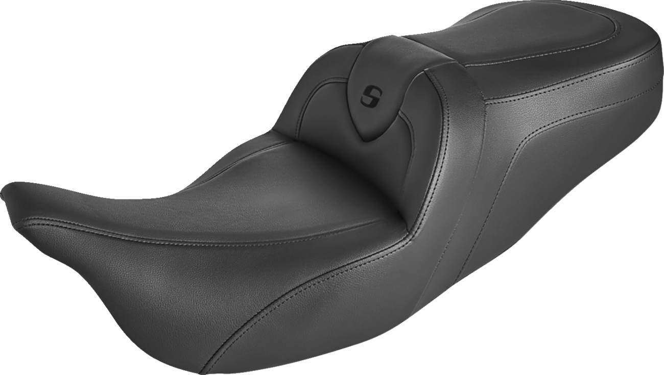 SADDLEMEN Roadsofa™ Seat - without Backrest - Black/Black Stitch - FLH/FLT '08-'24