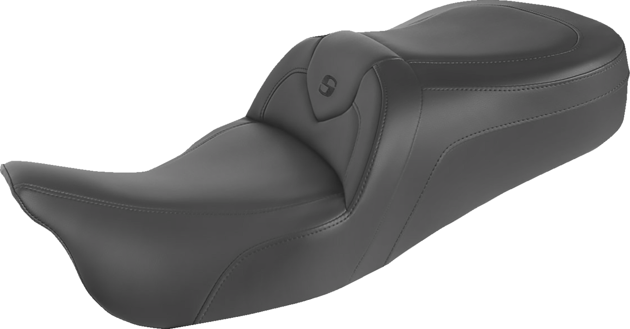 SADDLEMEN RoadSofa™ Seat - Without Backrest - Black w/ Black Stitching - FL '09-'24