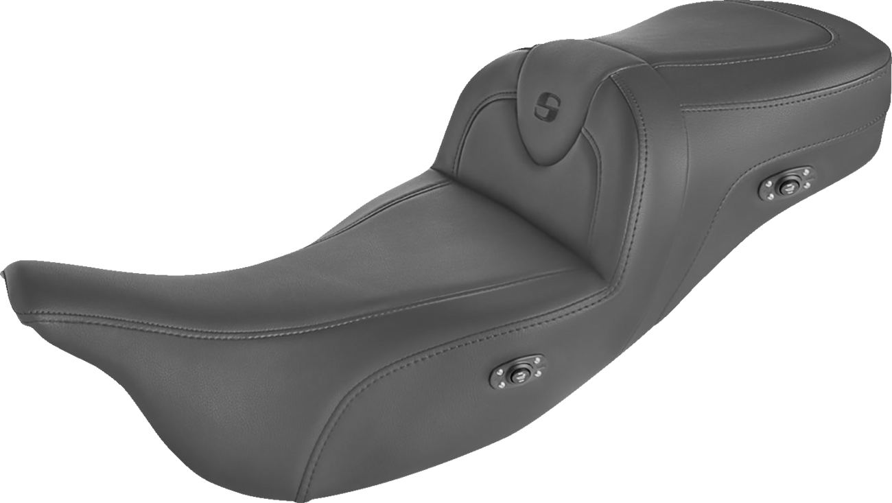 SADDLEMEN Heated RoadSofa™ Seat - Without Backrest - Black w/ Black Stitching - FL '09-'24