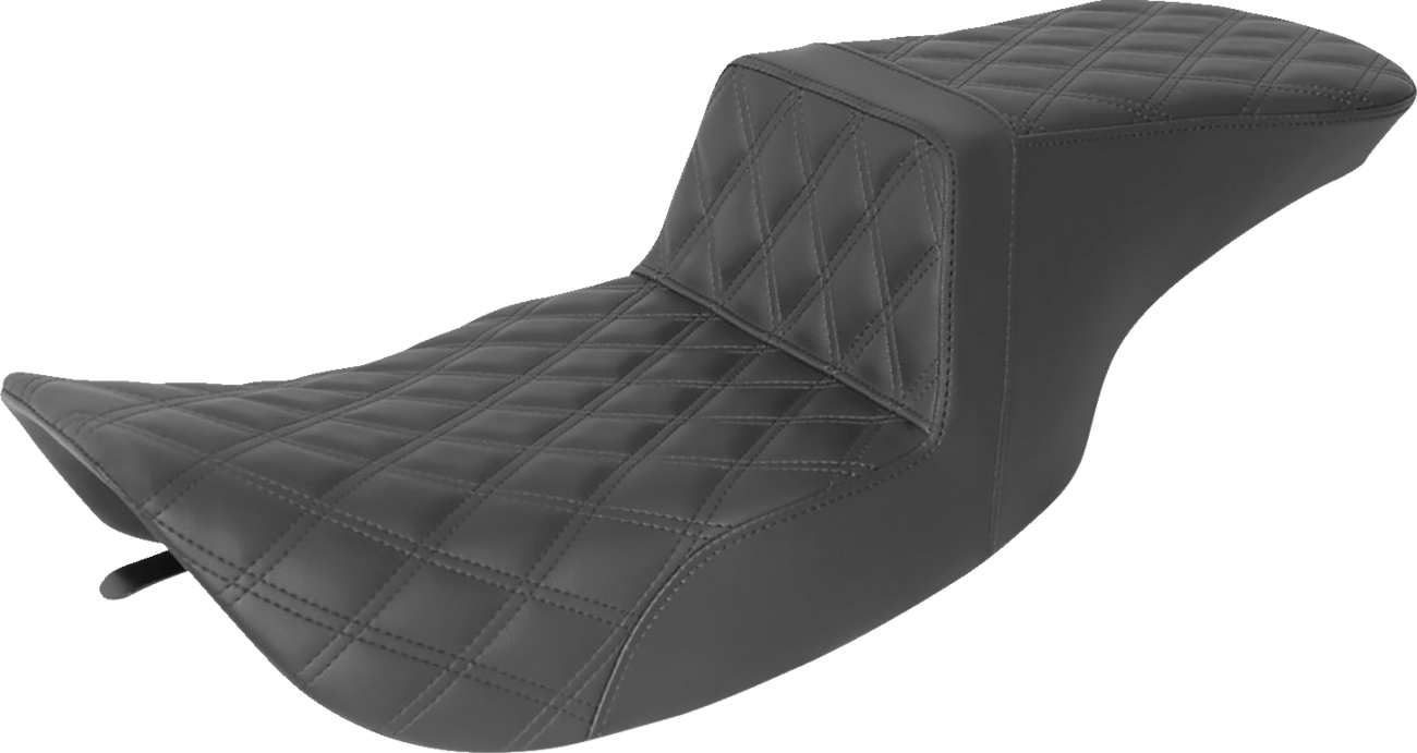 SADDLEMEN Tour Step-Up Seat - Full Lattice Stitch - Black - FL '97-'07
