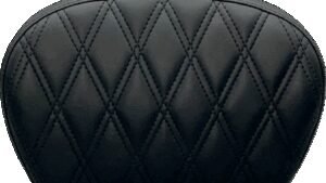 LE PERA Sissy Bar Pad - Large - Vinyl - Double Diamond - Dull Black