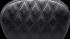 LE PERA Sissy Bar Pad - Large - Vinyl - Double Diamond - Shiny Black