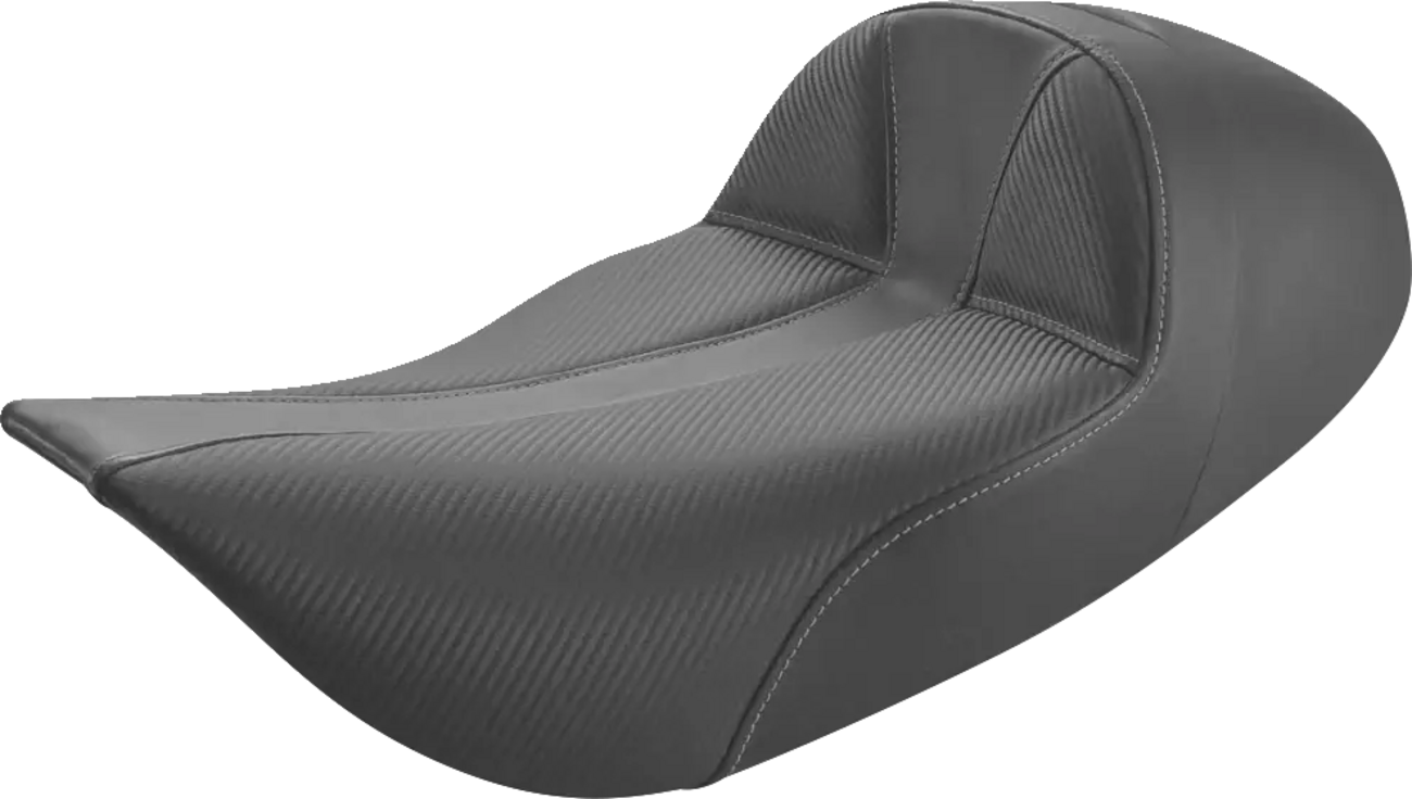SADDLEMEN Dominator Solo Seat - Extended Reach - w/o Backrest - Black w/ Gray Stitching - FLHR/FLHX '97-'07