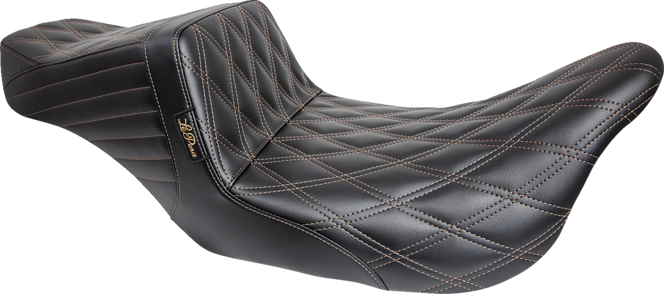LE PERA Tailwhip Seat - Double Diamond w/ Chestnut Thread - Black - FL '08-'24