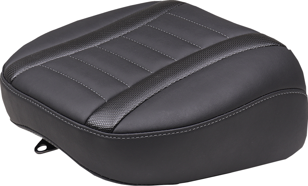 MUSTANG Deluxe Touring Passenger Seat - Gun Metal Stitch - Carbon Fiber Inlay - FLH/FLT '23-'24