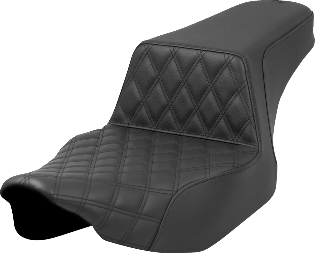 SADDLEMEN Step-Up Seat - Front Lattice Stitch - Black - FL '23-'24